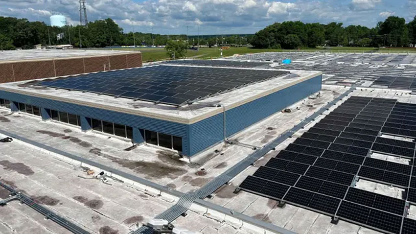 large-scale rooftop solar projects is the North Stafford High School array in Stafford County, Virginia.